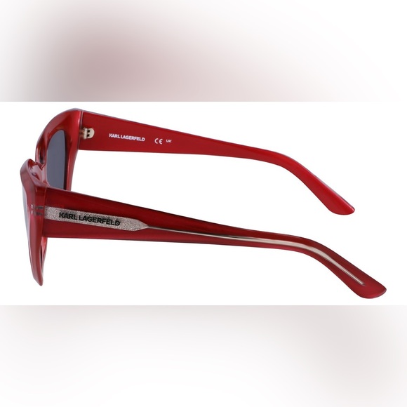 NEW Karl Lagerfeld Women's Sunglasses Red Plastic Cat Eye Full Rim Frame KL6145S - Picture 4 of 6